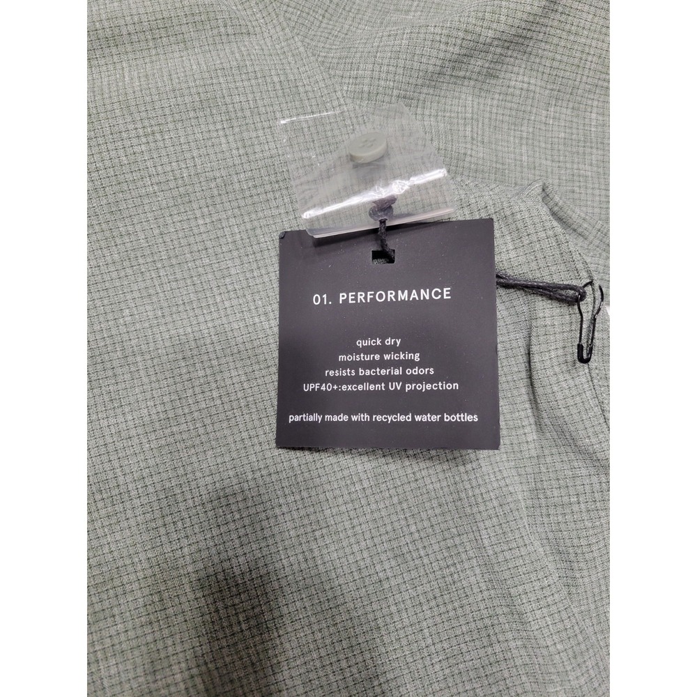 01.Algo NWT Mens Performance Large Green Tommi Commuter Short Sleeved Button Up - Picture 3 of 10